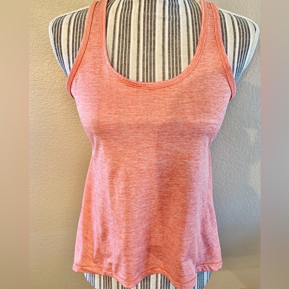 🇺🇸 NEW Soffe Athletic Tank Top Sm Peach Pattern Racerback Shirt Athleisure NWOT